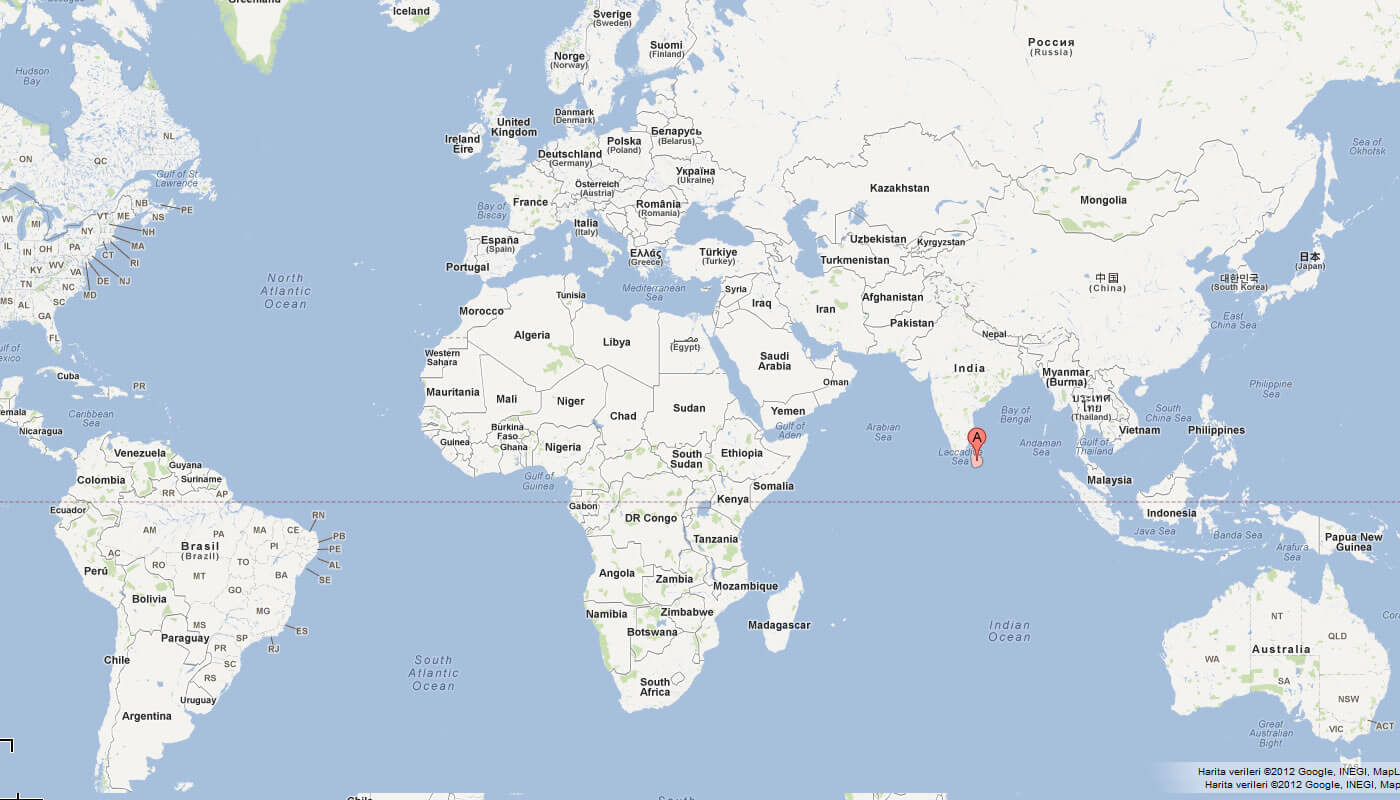 map of sri lanka world